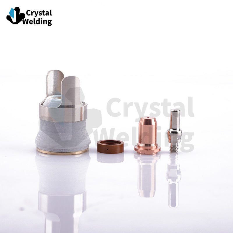 Plasma Cutting Contact Nozzle Electrode 0.9mm 0.035′′ Tip Current Ring Bracket Protection Cap for PT-60 Ipt60 PT60 Ipt-40 Torch Plasma Tip 1.0mm 1.1mm