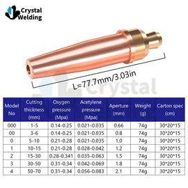 2-1-101 Copper Welding Nozzle for Acetylene & 1-GPN Propane Cutting for Various Applications