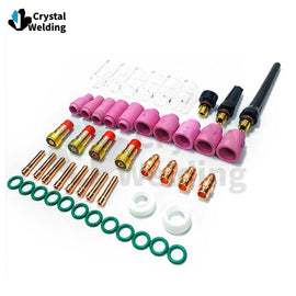 49PCS TIG welding gun accessories WP-17/18/26 long back cap short back cap gas lens collet Ceramic nozzle