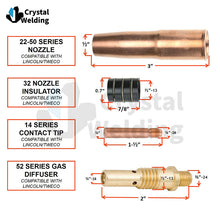Load image into Gallery viewer, 250 Amp MIG Gun Torch with Euro Connector