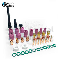 Load image into Gallery viewer, 49PCS TIG welding gun accessories WP-17/18/26 long back cap short back cap gas lens collet Ceramic nozzle