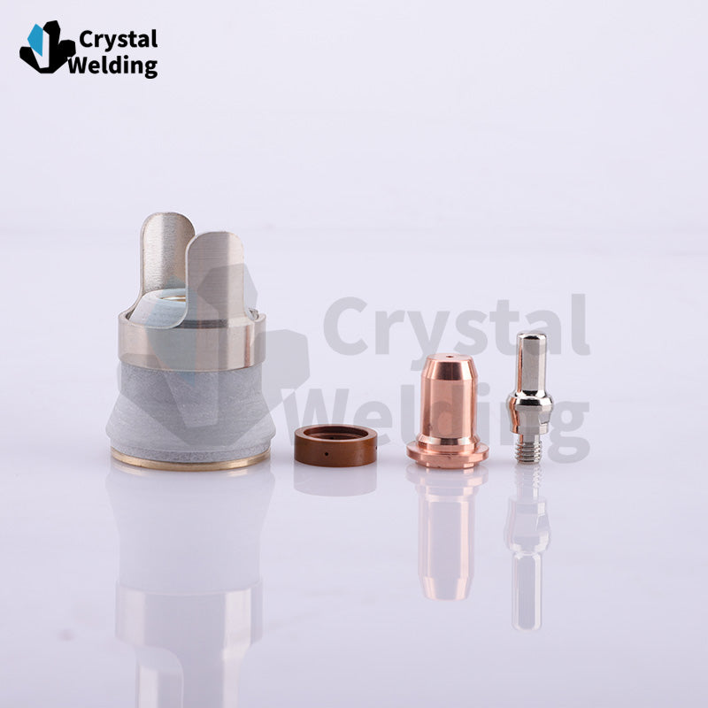 Plasma Cutting Contact Nozzle Electrode 0.9mm 0.035′′ Tip Current Ring Bracket Protection Cap for PT-60 Ipt60 PT60 Ipt-40 Torch Plasma Tip 1.0mm 1.1mm